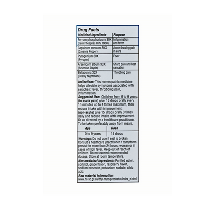 Kids 0-9  Earache Oral Solution 25ml